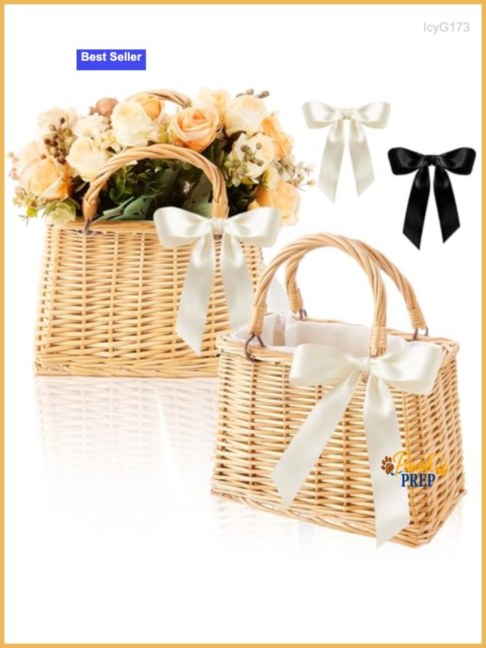 Handwoven Wicker Basket Purse Tote Bag Women Summer Wedding Rattan Boho